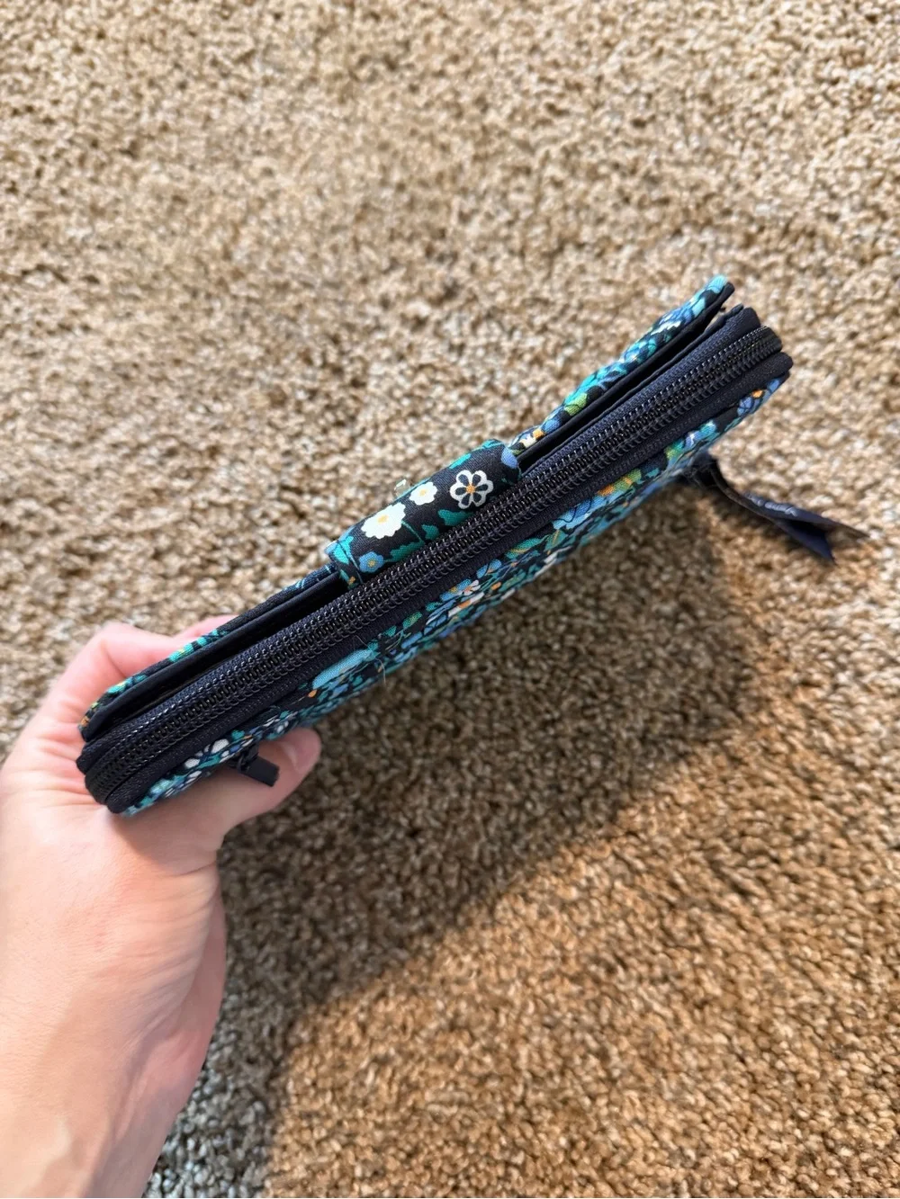 VERA BRADLEY Cotton RFID Turnlock Wallet in Dreamer Paisley